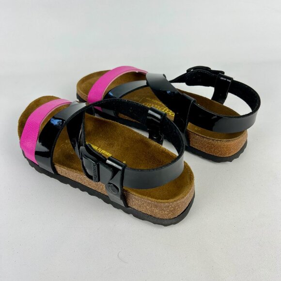 Birkenstock Papillio Womens Mykonos Cross Strap Sandals Black Pink size 36 US 5 - Picture 6 of 15